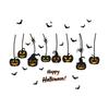 Autocollant de Fenêtre Réutilisable pour Halloween Design Chauve-souris et Citrouille Autocollant Statique Décorations Pour Usage Intérieur et Extérieur