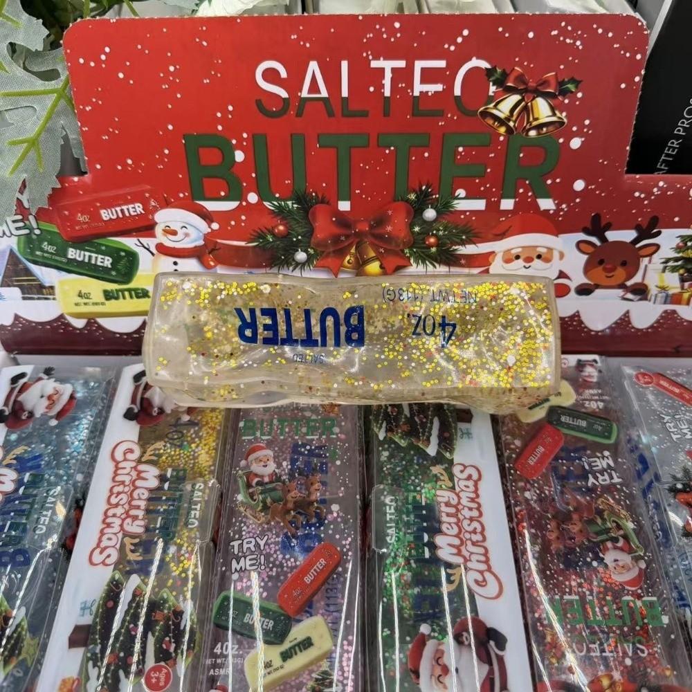 Glitter Butter Stick Squishy Toy Slow Rising Fidget Toy Butter Stick Squeeze Toy Xmas Holiday
