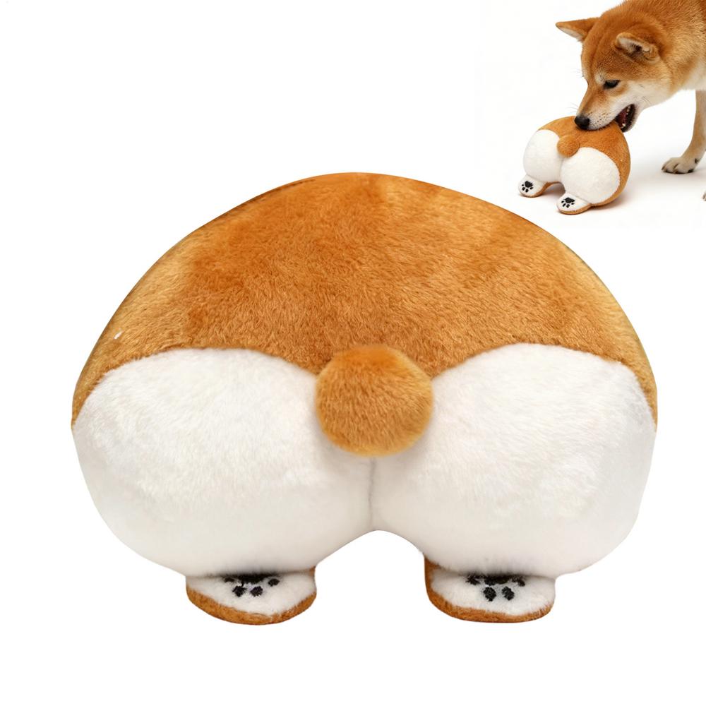 Squeaky Dog Toys Cute Farting Sound Doll Interactive Funny Butt Design Plush Dog Toys With Squeakers For Aggressive Chewers