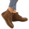Large Size Rivet Flat Bottom Fringed Cotton Boots New Short Tube Round Head Suede Martin Boots