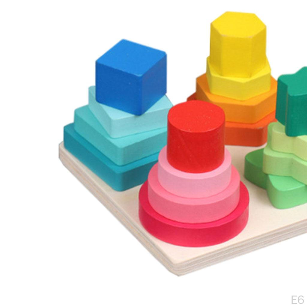 Creative Geometric Stacker Toy Set for Kids' Developmental Skills