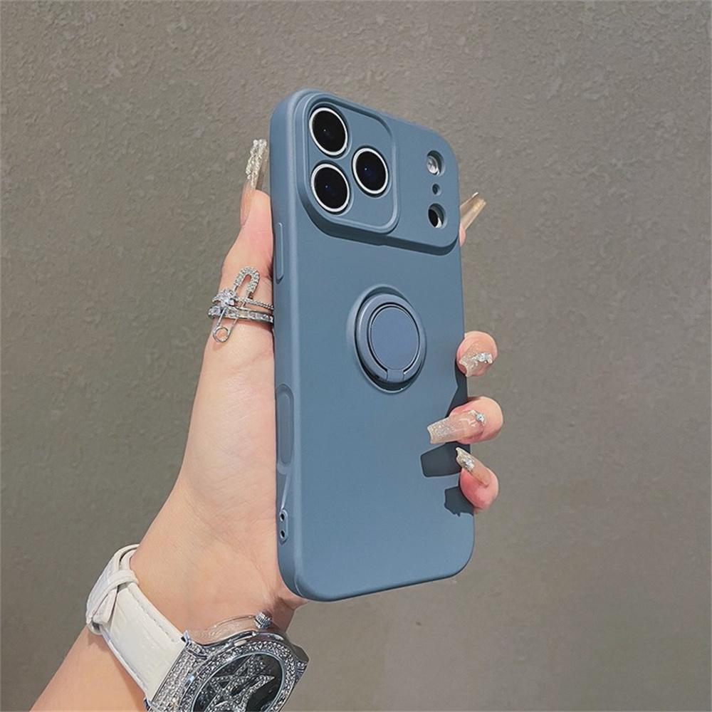 For iPhone 17 Air 16 15 14 13 Plus Pro Max With Ring Holder Stand Shockproof Case colorful luxury Silicone Soft Back Cover