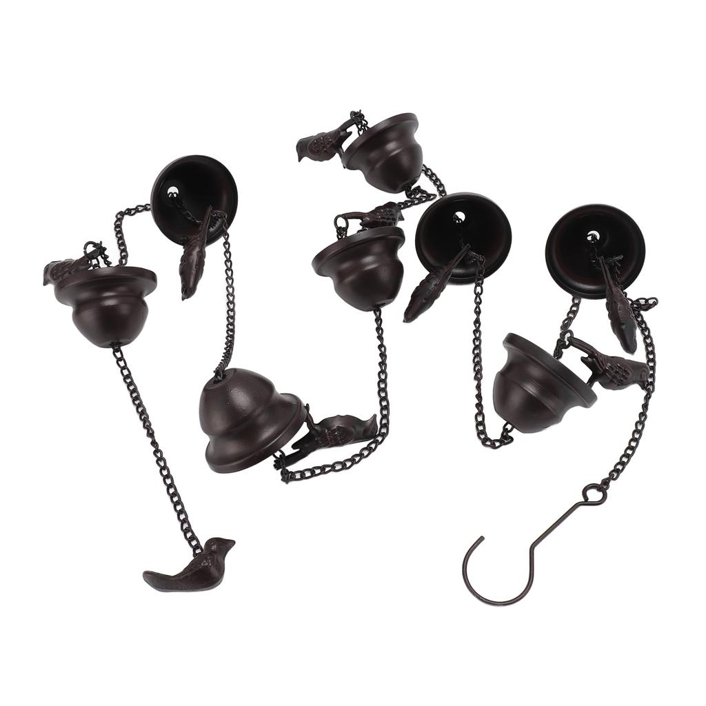 7.9ft Birds On Cup Rain Chain For Gutters Decorative Rain Chimes For Outside Vintage Garden Rainwater Diverter Catcher Chains