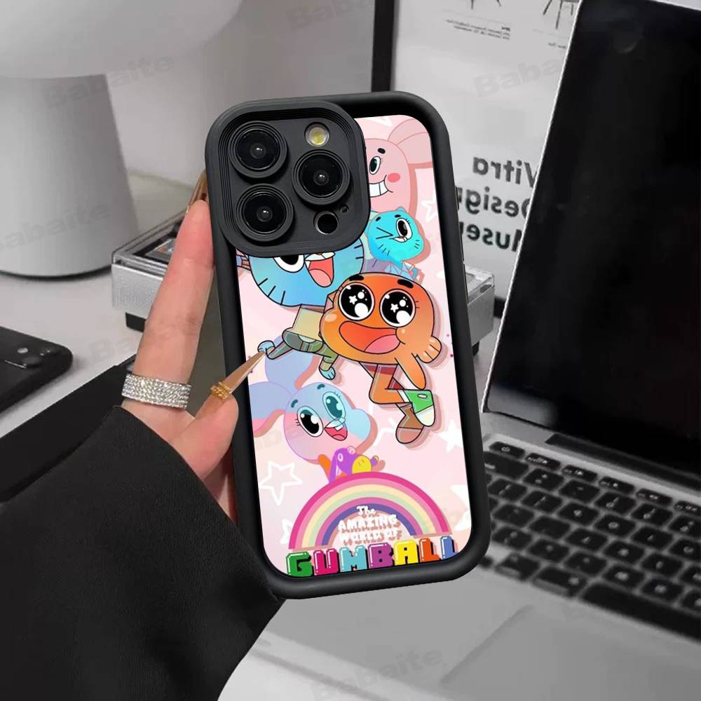 Cute Amazing-World G-gumball Phone Case For IPhone 17 16 15 14 13 12 11 Pro Max Plus Black Full Coverage TPU