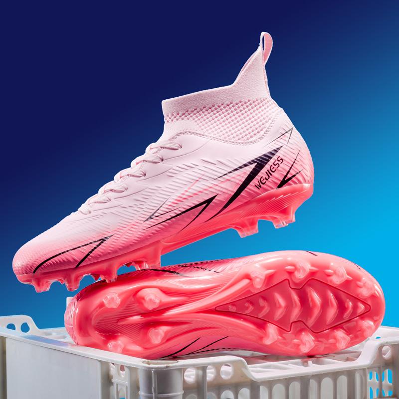 Botas de Fútbol de Caña Alta Césped Profesional Tacos Aire Libre Transpirables Deportivas con Tacos Juvenil Niños Zapatos de Fútbol Unisex Nuevo