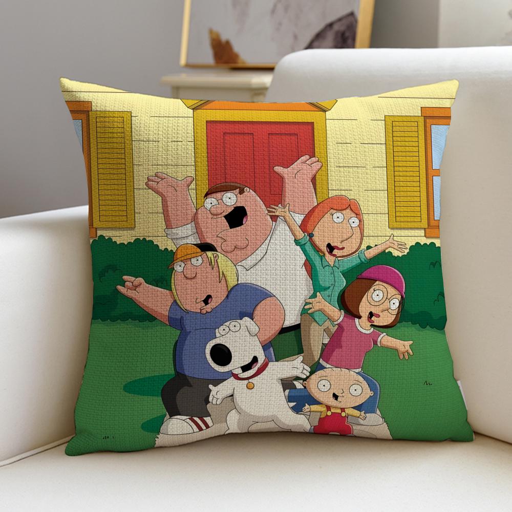 

Witty FFamily GuyS Cushion Cover Breathable and skinfriendly linen pillowcase square removable and washable cushion 30X30cm