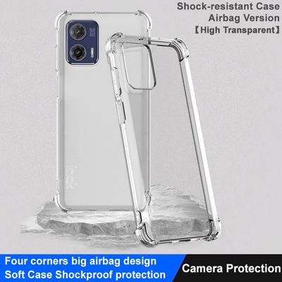 IMAK Do Motorola Moto G73 5G Nieżółknący Design Poduszki Powietrznej Pokrowiec na Telefon Przezroczyste Etui TPU na Telefon
