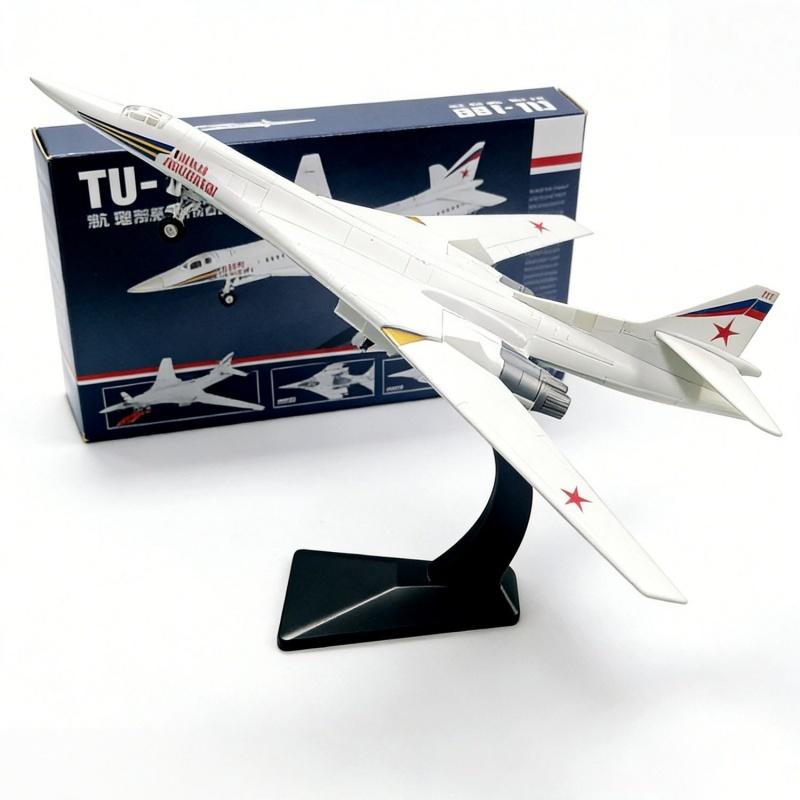 1/100 Russian Tu-160 White Swan Long-range Strategic Bomber Gluless Pre-colored Assembly Model Building Toy