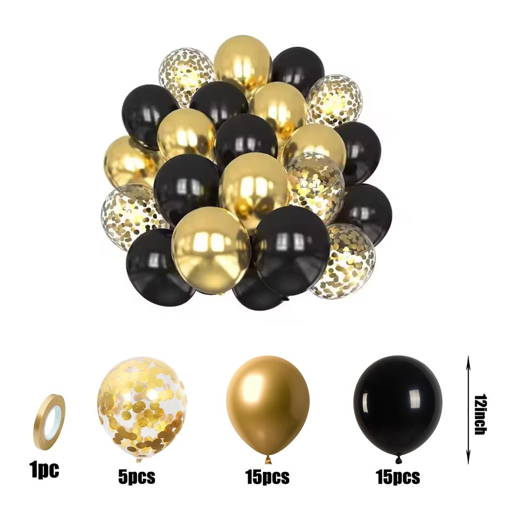 35pcs 12 inch metal balloons matte latex balloons gold confetti balloons birthday wedding party decoration