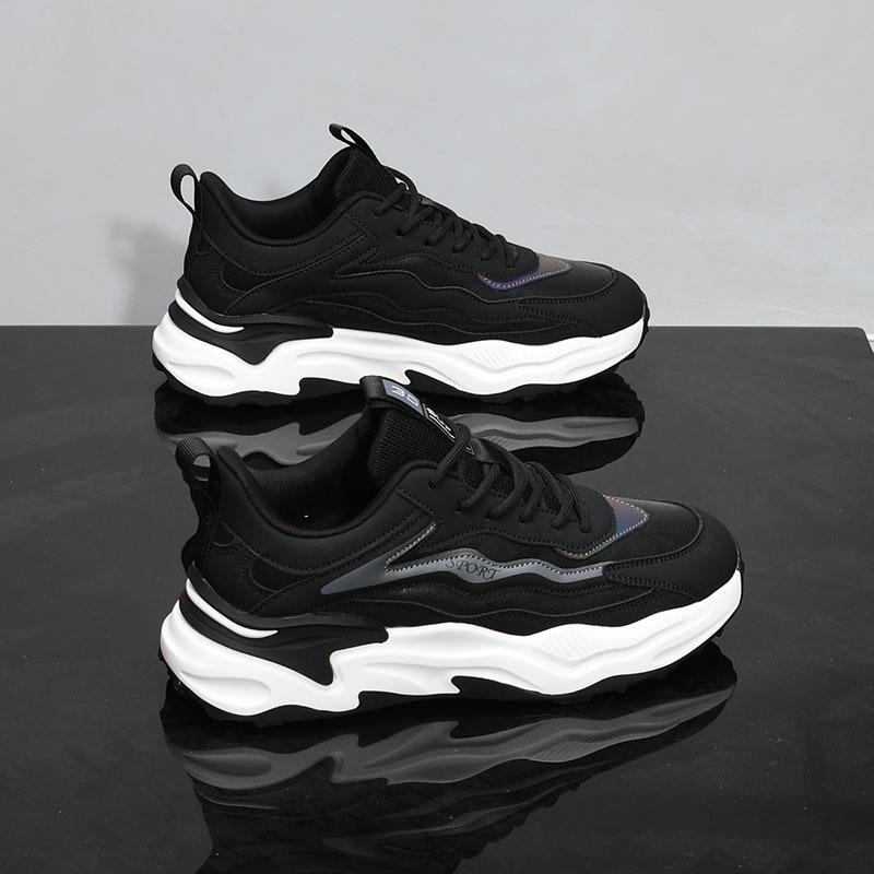 Scarpe da ginnastica con plateau primavera nuove nere casual scarpe ins rialzo dad shoes scarpe alla moda