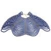 Exquisited Chest Chain Imitation Pearls Tassels Layered Necklace Shawl Beaded Body Jewelry for Elegant Evening Parties