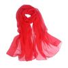 Scarlet Red Silk Scarf: Women's Lightweight Gauze Shawl for Spring/Summer Dancing, Beach or Sunscreen Use