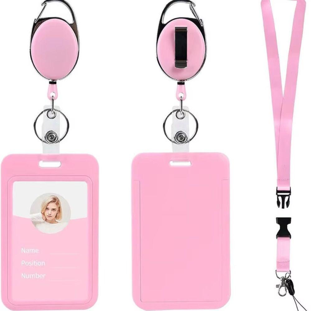 With Breakaway Lanyard Retractable ID Badge Holder Rope Retractable Access Control Set  Chest Tag