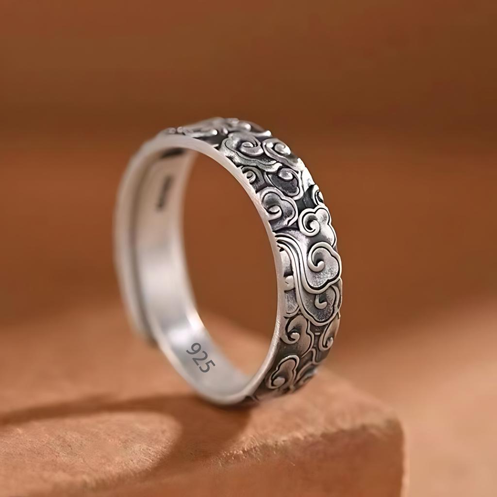 Sam Panda 925 Rings for Women Simple Geometric Handmade Irregular Retro Ring Gold Zircon Allergy For Birthday Gift