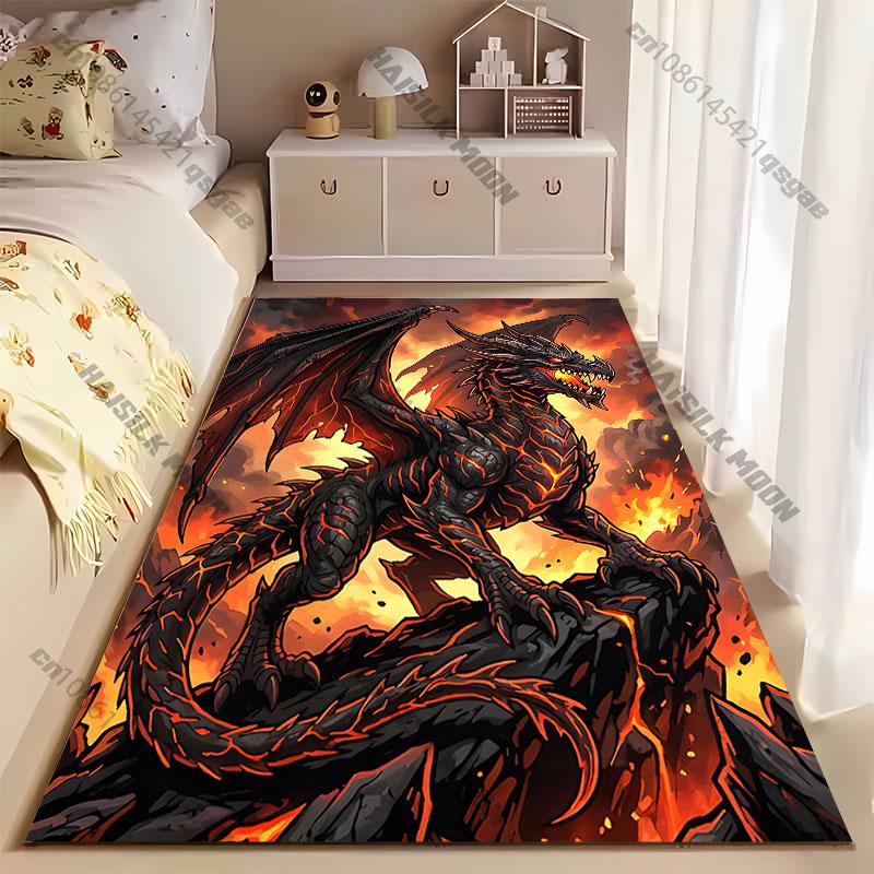 Handsome Fire Dragon carpet Yoga living room room decor children's crawling mat doormat area rug games mat