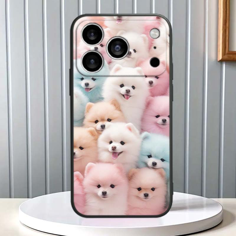 Cartoon Animals Cute Phone Case For Apple iPhone 17 16 16E 15 14 13 12 11 Pro Max Plus Black Soft Silicone