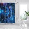 Colorful Galaxy Space Print Shower Curtain Psychedelic Sea Of Clouds Bath Curtain Decoration Waterproof Fabric Bathtub Screen