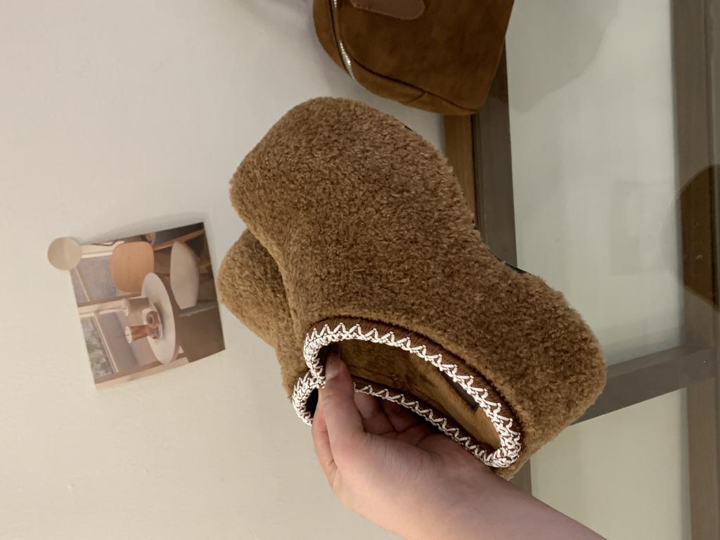 Small Man Inner Height Increase 7CM~ Birkenstock Shoes Women Wear Lamb Wool 2025 Autumn and Winter Cotton Shoes Retro Forest Bag Head Cotton Mop