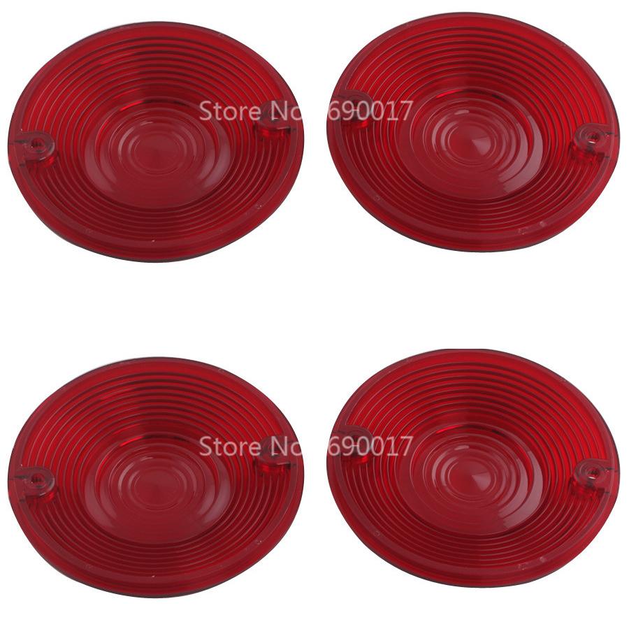 3-1/4" Motorcycle Turn Signal Lamp Cover Red Lens Rings For Harley Davidson Touring Road King FLHRC FLHTK FLSTC FLHTC 1986-2016