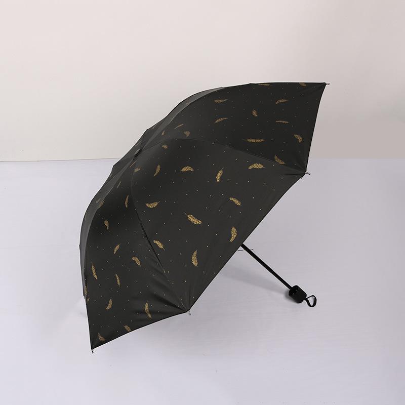 ins automatic folding feather umbrella women's vinyl sunscreen UV protection sun umbrella sun umbrella custom wholesale