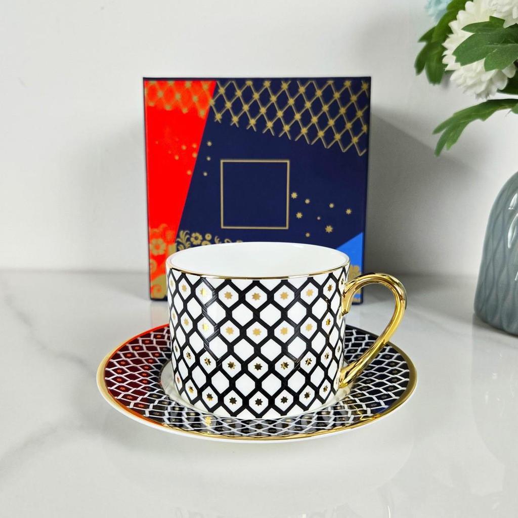 Ruský královský kostní porcelánový set šálku a podšálku na kávu - Keramika v evropském stylu pro odpolední čaj