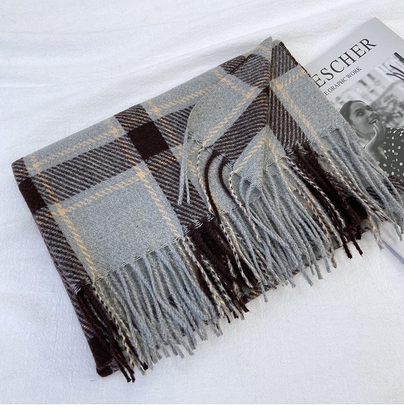 Beliebtheit Stil Tartan Karo Schal Fransen Schal - Wochenende Lässig Winddicht Warmer Schal für Herbst Winter