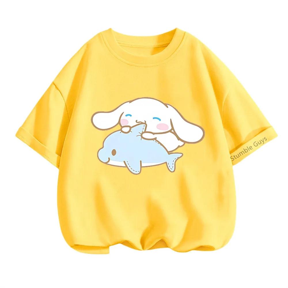 

Cinnamoroll Summer Anime T-Shirt Children Boys Clothing Girls Cartoon Casual Wear 100