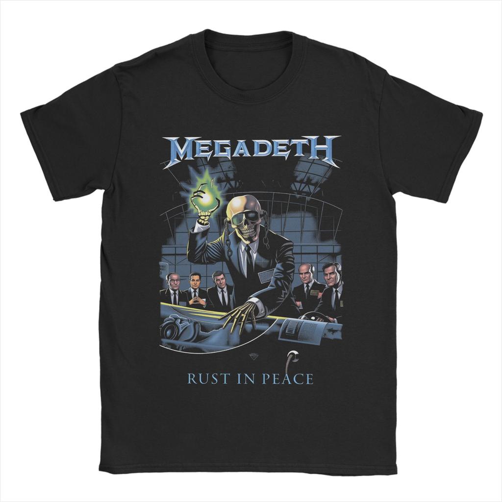 MMegadethed Band T Shirt Mens Cotton Unique TShirt Crew Neck Tees Short Sleeve Tops Big Size