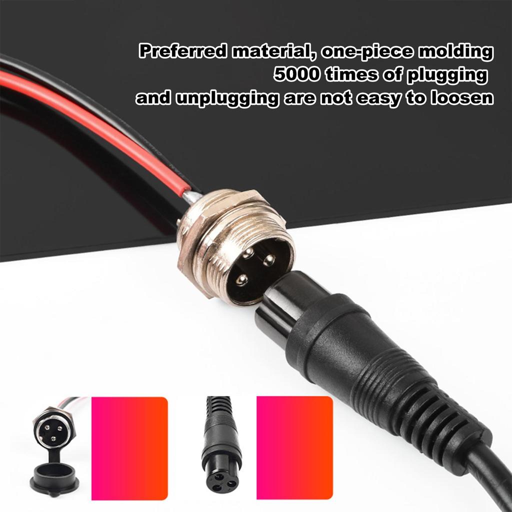Aviation Head Scooter Charger Electric Scooter 3 Pin Charging Port Dustproof And Waterproof Design Charging Port Socket