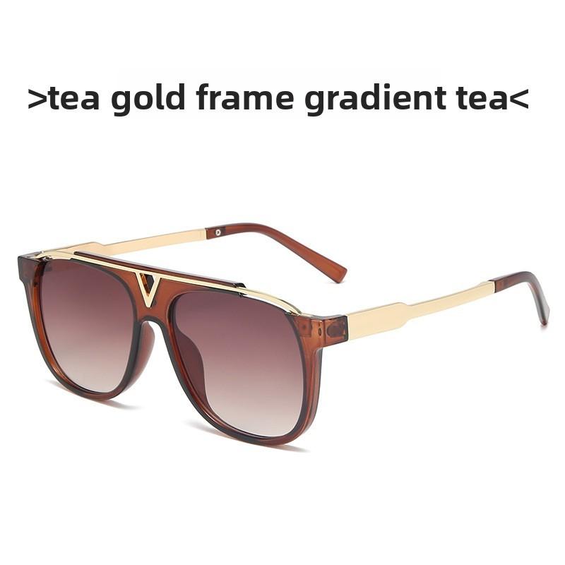 Large Frame V Design Sunglasses With Uv400 For Beach Trips And Outdoor Sports