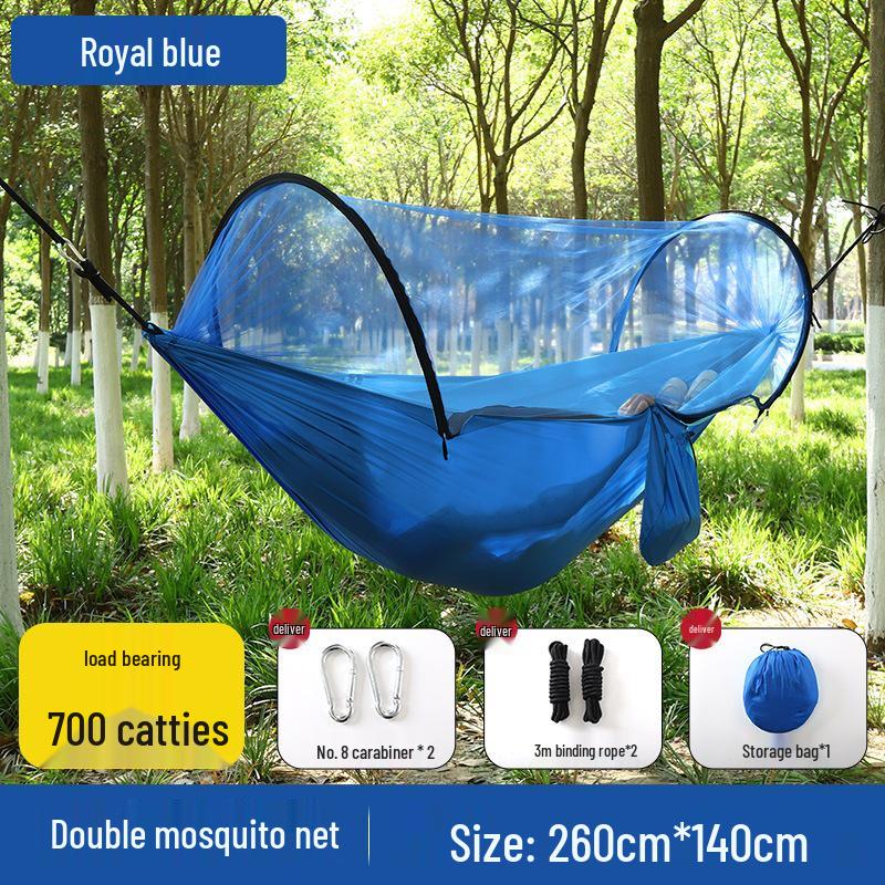 Quick Open Mosquito Net Hammock for Outdoor Camping - Single or Double Person, Anti-Rollover Design with Nisi Fabric.