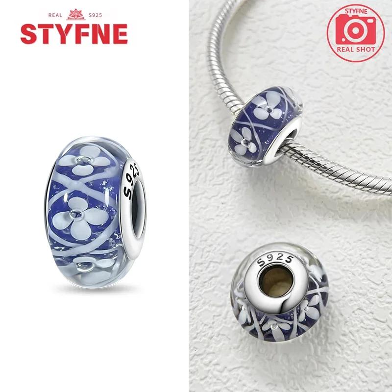 Copper Colorful Flower Series Murano Glass Beads Luxury Charm Fit Original Braceletdiy Fine Jewelry Gift For Women