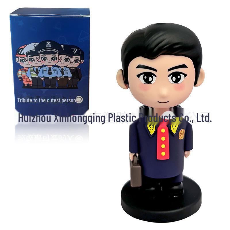 Cartoon Police Officer Keychain - Security, Traffic, Fire Service Commemorative Gift