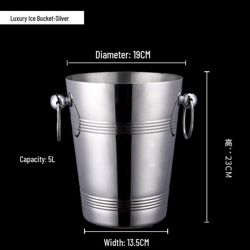 

JPHZNB Luxury Tiger Head Stainless Steel Ice Bucket