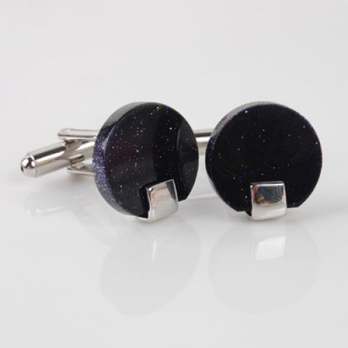 Pair Of Fashionable Men Round Shaped Cufflinks Office Meeting Events Anniversary Supplies Black