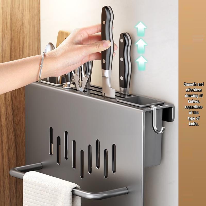 Brangdy Upgraded Wall-Mounted Kitchen Knife & Utensil Holder