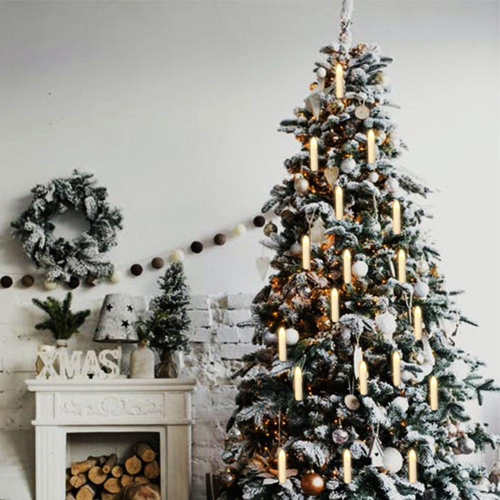 20PCS Clip-on Christmas Tree Decorative Light USB Powered Electronic Candle Light  Halloween