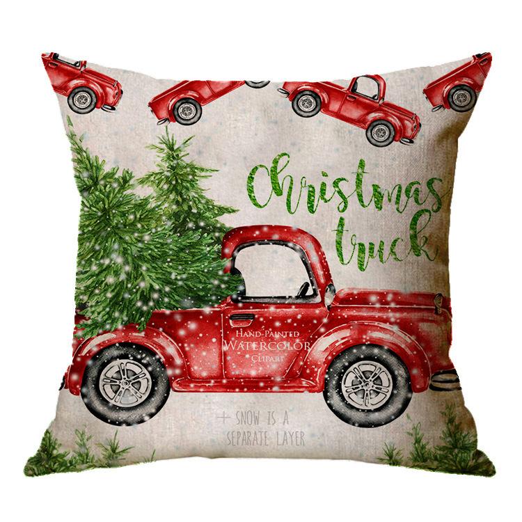 Christmas Decoration Cushion Cover Cartoon Elk Santa Cushion Cover Christmas Pillow Case Linen Decoration Pillow Home Decoration