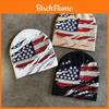 Gorro de Punto con Bandera Americana Para Hombres Mujeres Caliente para Exteriores con Patrón de Bloques de Color
