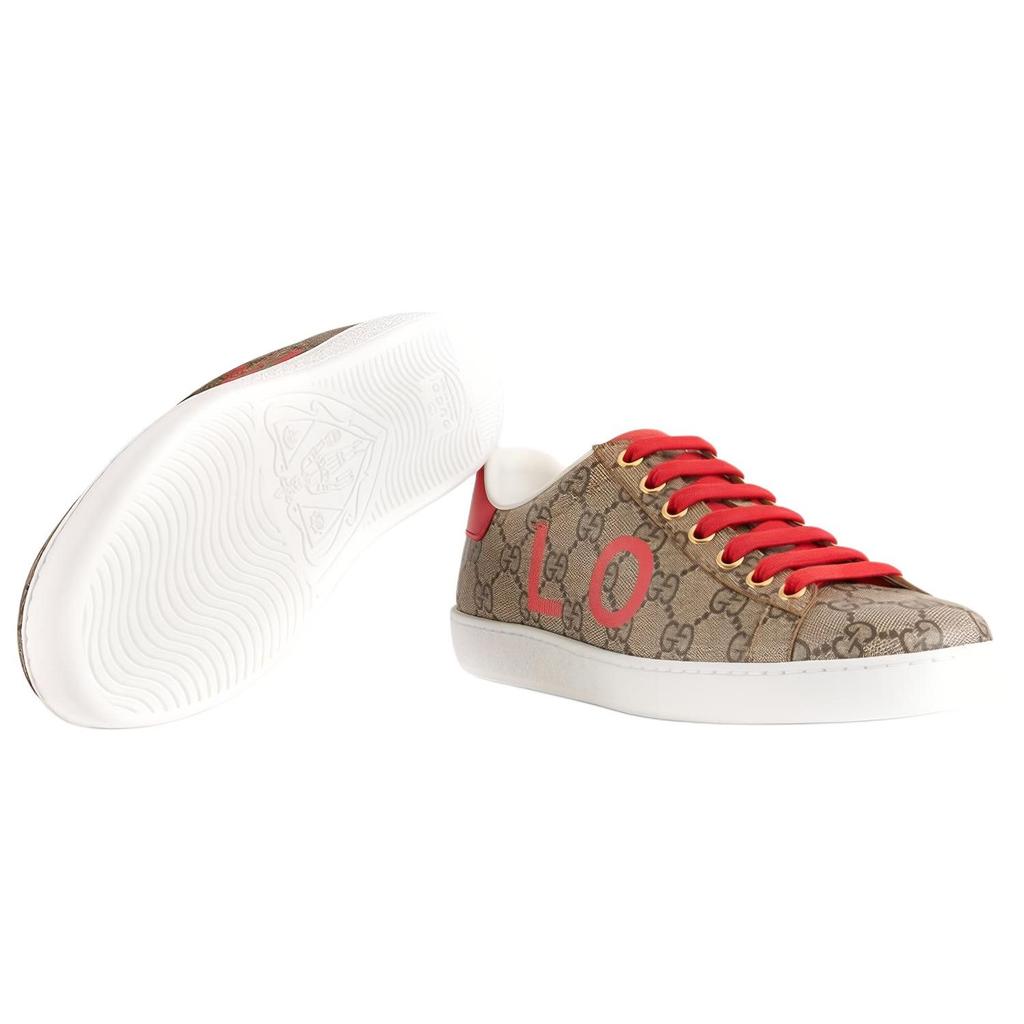 Gucci ACE Low Top Stylish Skateboarding Shoes Women's Ebony 682214 UKE10 8760