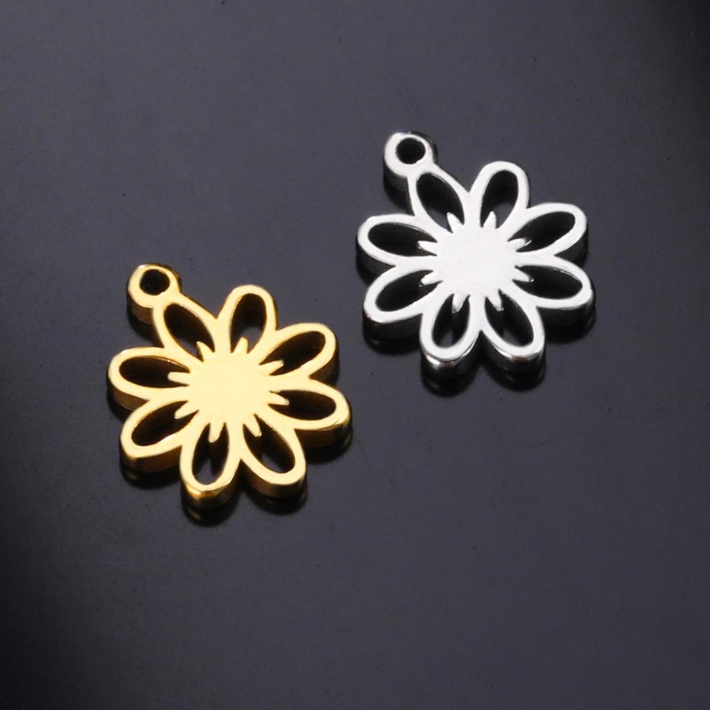 Teamer 5pcs/lot Stainless Steel Charms for Jewelry Making Bear Leaves Stars Pendant Mini Charm Bracelet DIY Accessories Hot Sale