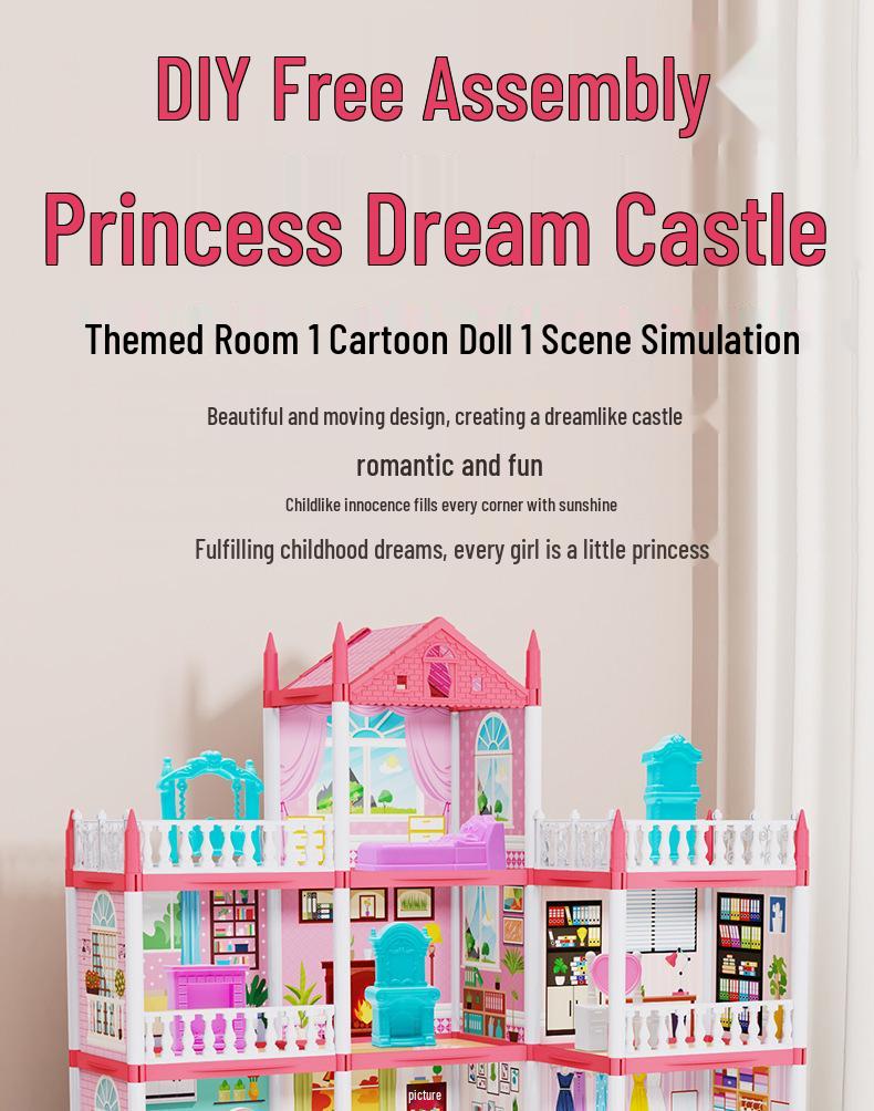Children's Pretend Play Castle Dollhouse - Educational, Assembled, Birthday Gift for Girls