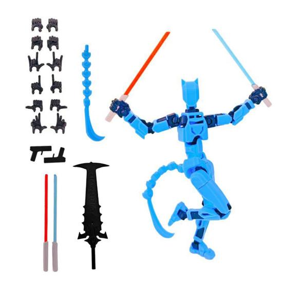 3D Printed Robot Action Figure with Accessories Movable Joints Demon