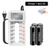 PALO Rechargeable Battery AA 1.2V Ni-MH Batteirse AA(HR6) 1300mAh and AAA(HR03) 600mAh NI-MH 2A/3A Rechargeable Batteries+6-slot charger