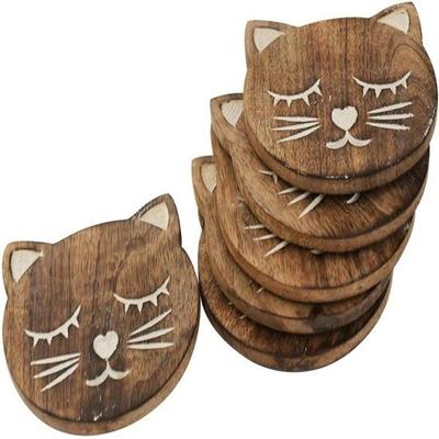 Ručne vyrábané drevené podložky pod poháre, priemer 11 cm, pre nápoje, Súpravy drevených podložiek pod poháre na horúce a studené