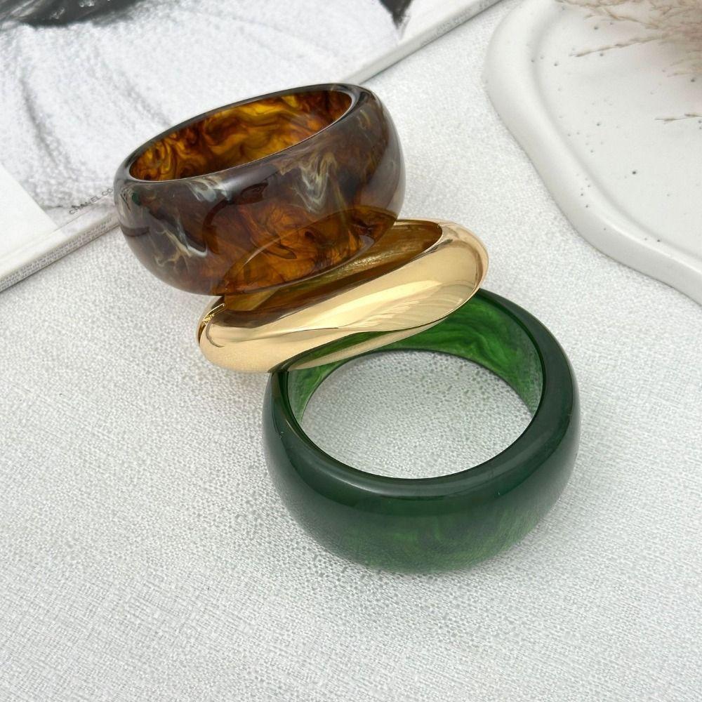 Europe American Style Resin Bangle Irregular Exaggerated Bracelet Simple Cuff Bangles  Decoration