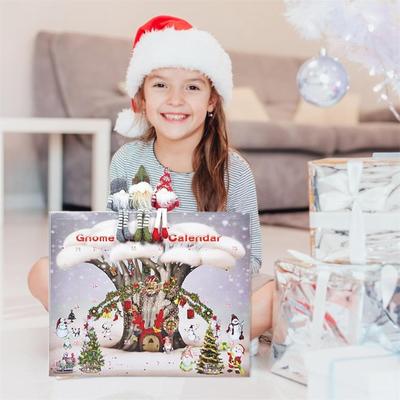 Christmas Gnome Advent Calendar 2024, 24 Day Gnome Advent Calendar With Collectible Gnome Dolls, Christmas Holiday Decor Gnome Calendar Gift 24pc