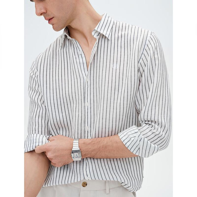 GIOVANNI VALENTINO Men s Striped Long-Sleeve Shirt XL