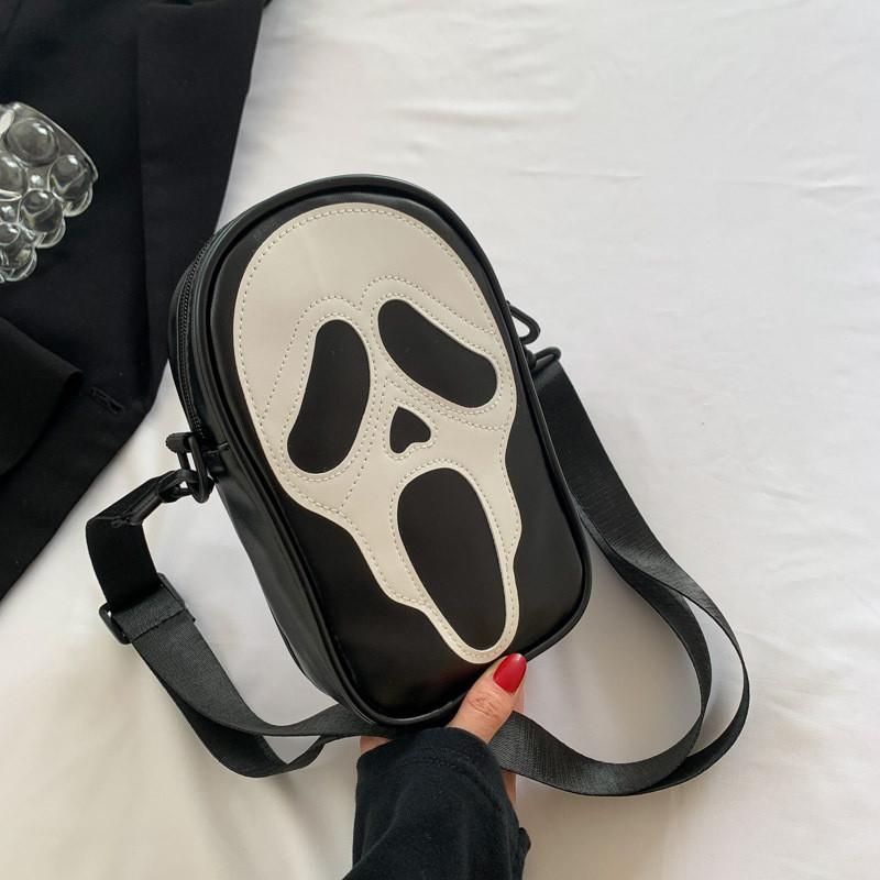 Stylish Black And White Korean Trendy Crossbody Bag For Women With Simple Design