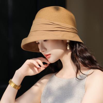 Summer New Hat Femininity High-end Lafite  Hat Fashion Upturned Sunshade Sunscreen Hat Sun Hat